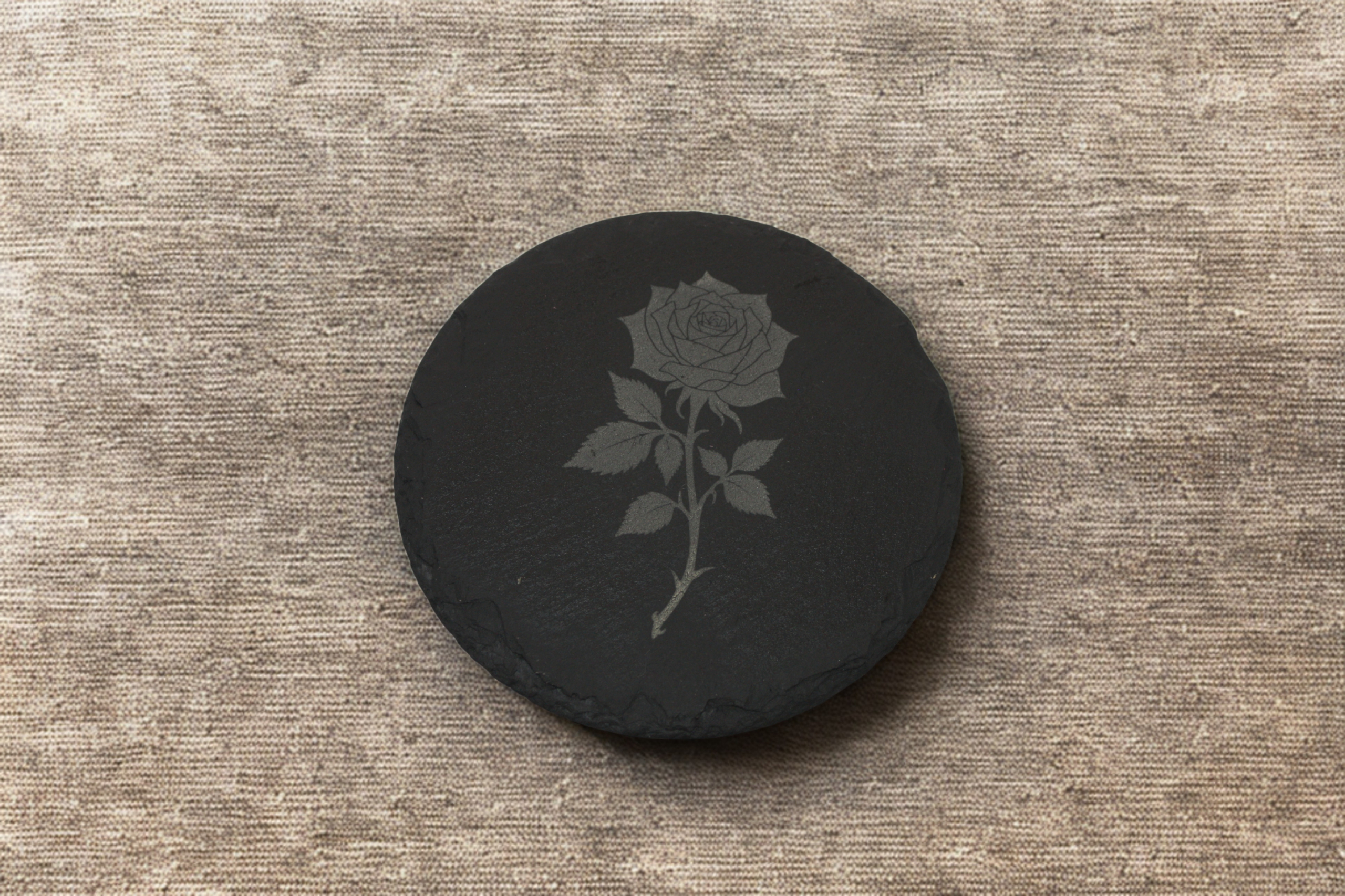 Engraved Slate Coasters Set of 4 - Rose - Image 5