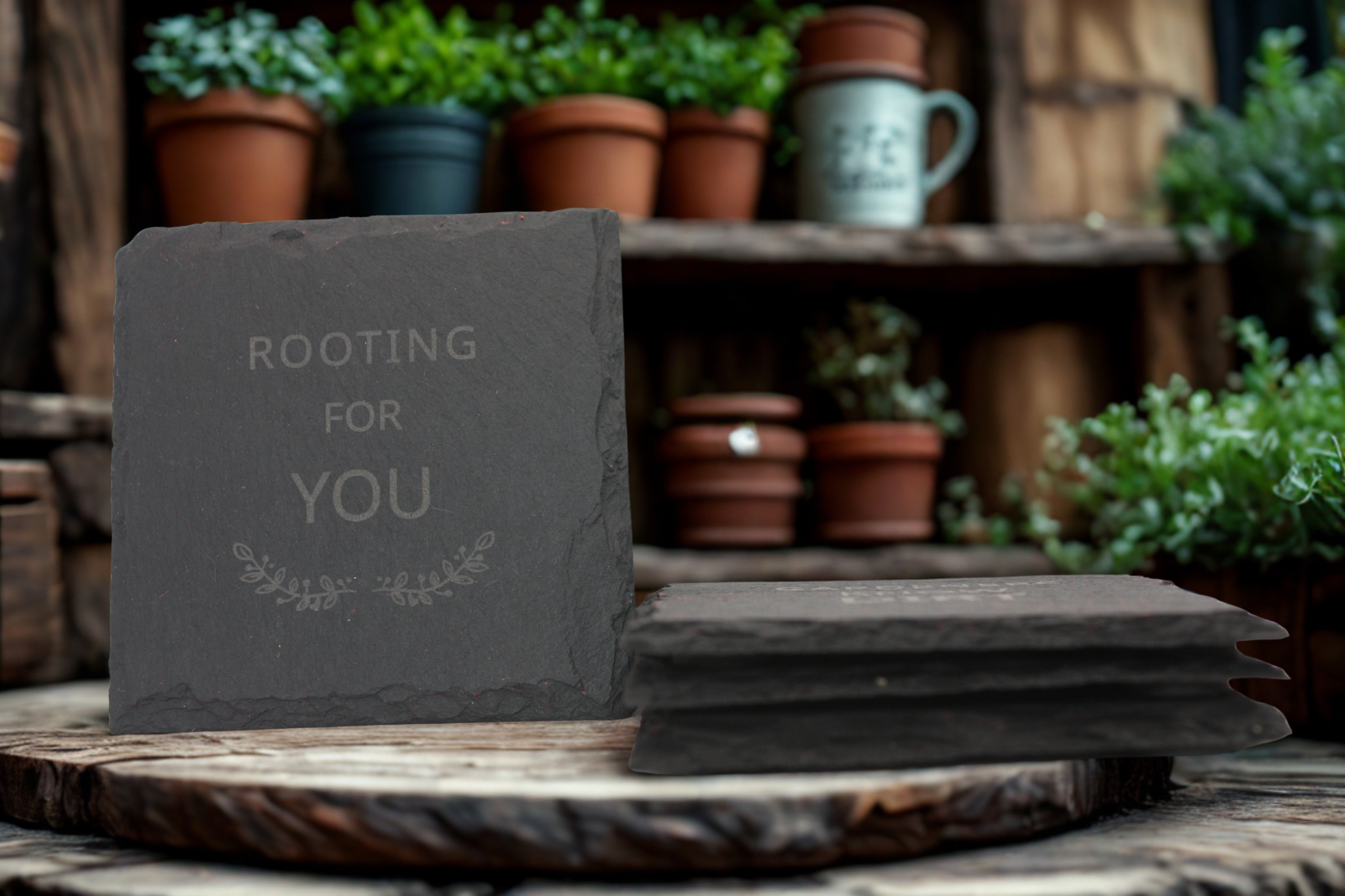 Engraved Slate Coasters Set of 4 - Gardener - Image 2