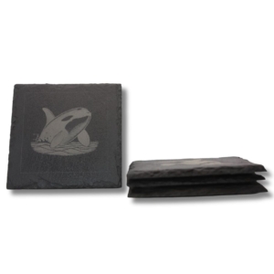 Engraved Slate Coasters Set of 4 - Orca