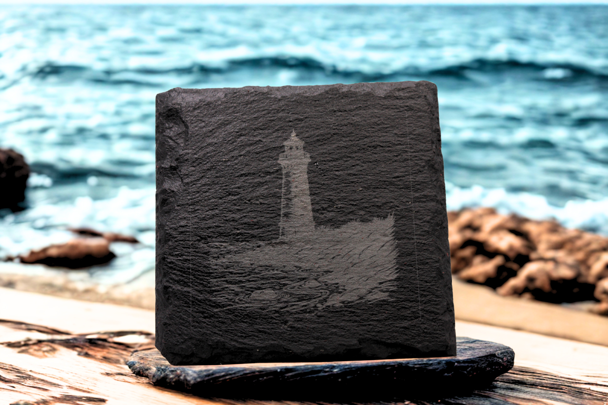Engraved Slate Coasters Set of 4 - Lighthouse - Image 5