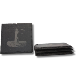 Engraved Slate Coasters Set of 4 - Lighthouse