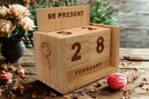 Wooden Desk Calendar - Be Present